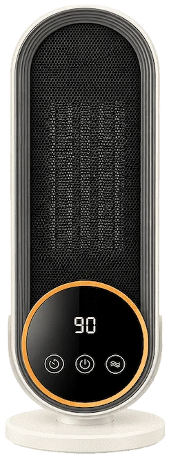 Front studio view of Heatomi with the display reading 90 and three touch keys below it